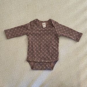New Kate Quinn long sleeve organic cotton jersey lap neck bodysuit Sz 0-3